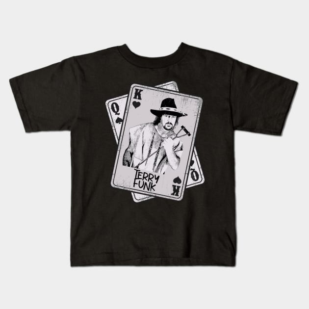 Retro Terry Funk Pro Wrestling Card STYLE Kids T-Shirt by Slepet Anis